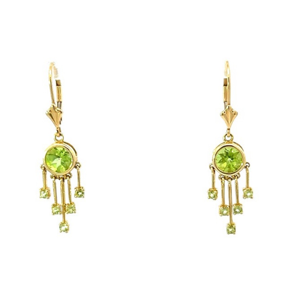 Peridot Drop Earrings In 14K Gold  Elegant Gold and Green Dangle Earrings